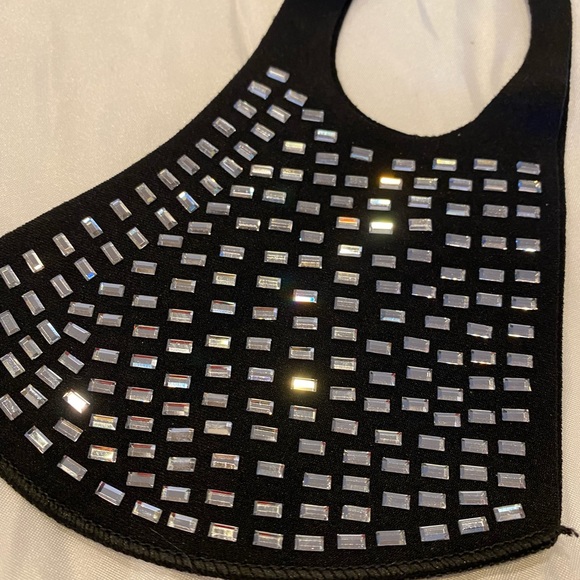 Rhinestone face masks 5 NEW never used can be worn over paper masks or alone - Picture 5 of 8